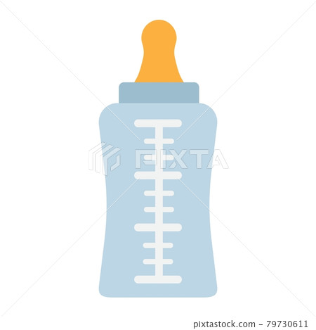 Baby bottle flat icon, milk and nipple 79730611