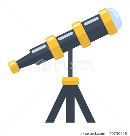 Telescope flat icon, astronomy and science 79730636