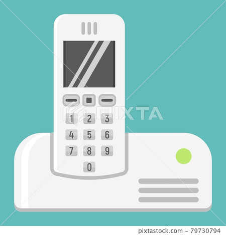 Wireless telephone flat icon, household appliance Wireless telephone flat icon, household appliance 79730794