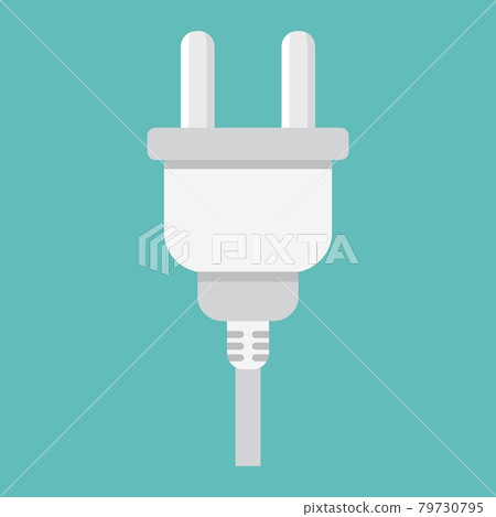 Electric plug flat icon, power and appliance 79730795