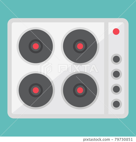 Electric Hot Plate Flat Icon, Electrical Stove - Stock Illustration ...