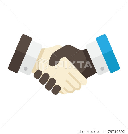 Business handshake flat icon, contract agreement 79730892