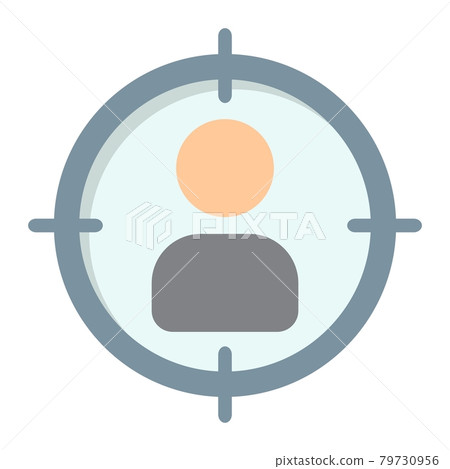 Target audience flat icon, seo and development 79730956