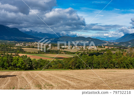 Trieves valley with the Vercors mountain range near Bourg Saint Maurice, France Trieves valley with the Vercors mountain range near Bourg Saint Maurice, France 79732218
