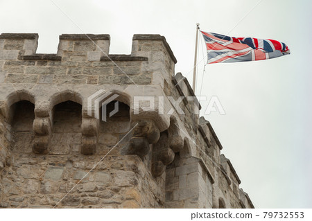 British flag is on the Bargate, Southampton, England 79732553