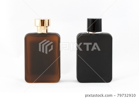 Two Matte Bottles of Perfume for Men on White Background Two Matte Bottles of Perfume for Men on White Background 79732910