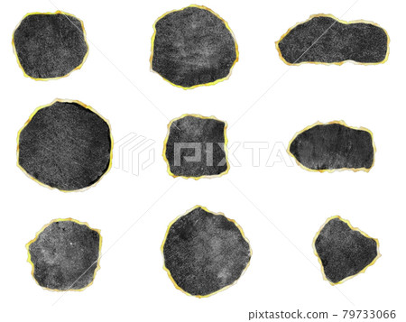 Ragged plate like black ink and gold frame material 79733066