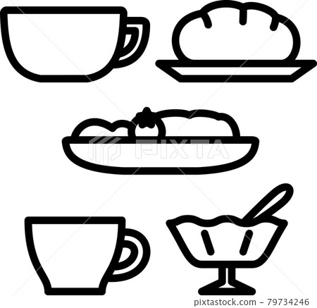 西餐設置菜單圖標集 79734246