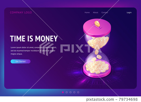 Vector banner of time is money concept Vector banner of time is money concept 79734698