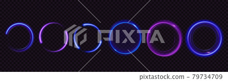 Glow circles with sparkles, magic light effect Glow circles with sparkles, magic light effect 79734709