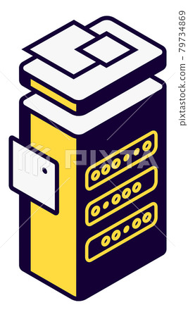 Server rack isolated isometric vector icon 79734869
