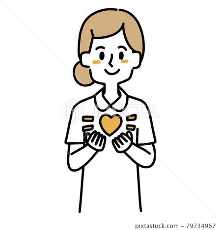 Nurse woman holding a heart in her hand 79734967