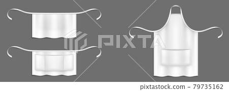 Chef aprons, white cook uniform 3d vector mockup 79735162