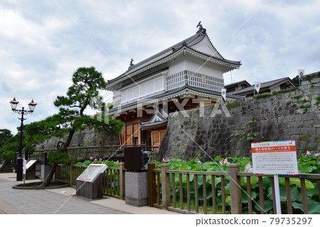 Kagoshima City Tsurumaru Castle Ruins (Kagoshima Castle) Goromon and Lotus Flowers 79735297