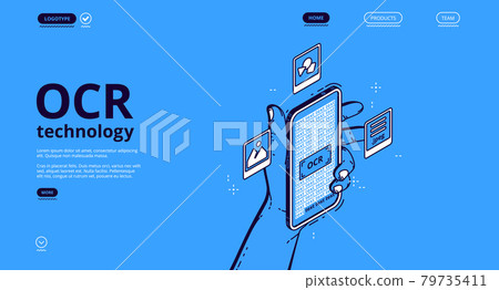 Vector banner of OCR technology Vector banner of OCR technology 79735411