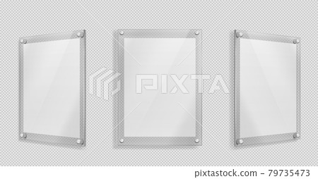 Acrylic poster, blank glass frame hang on wall Acrylic poster, blank glass frame hang on wall 79735473
