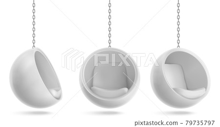 Ball chair round armchair hang on chain vector set 79735797