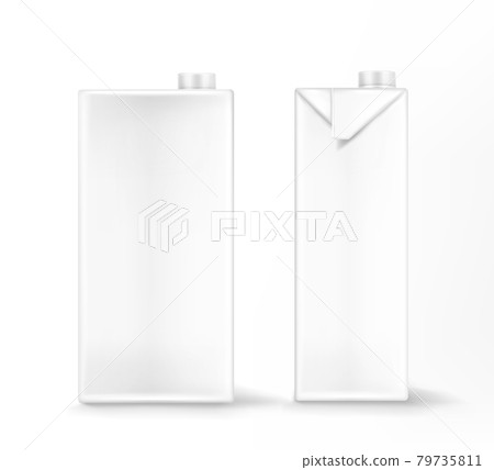 Milk or juice package mockup, white carton box Milk or juice package mockup, white carton box 79735811