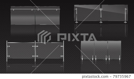 Glass fence section, plexiglass balustrade set 79735967
