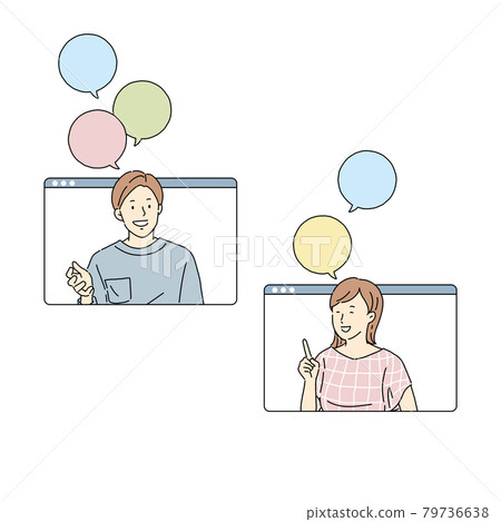 男女聊天,商務,遠程會議,會議,在線會議,男女 男女聊天,商務,遠程會議,會議,在線會議,男女 79736638