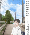 插圖素材：暑期學生回家的路 79736722
