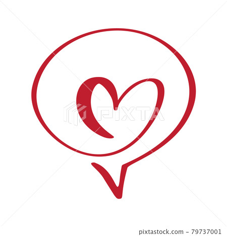 Calligraphy heart frame bubble cartoon vector illustration logo design template icon for Valentine Day Calligraphy heart frame bubble cartoon vector illustration logo design template icon for Valentine Day 79737001