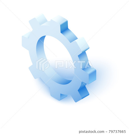 3D isometric cog gear on white background. Online business management concept. Vector art illustration 79737665