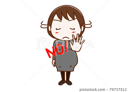 <全身/正面>明確說不拒絕的孕婦 79737812