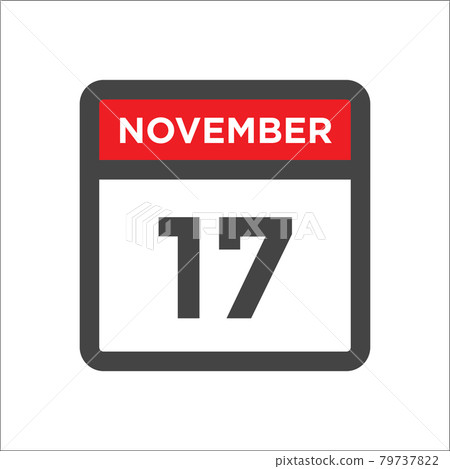 November 17 calendar icon with day and month 79737822
