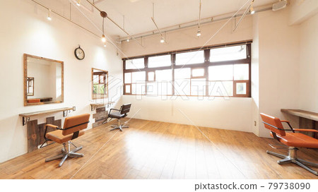 Interior hair salon interior image with styling chairs 79738090