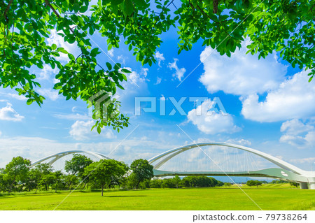Toyota Ohashi, which draws an arch in the blue sky <Toyota City, Aichi Prefecture> 79738264