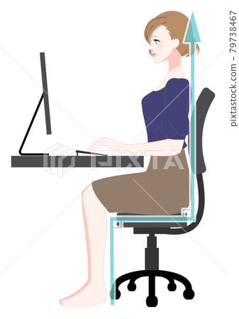 A woman hitting a computer with a good angle posture A woman hitting a computer with a good angle posture 79738467