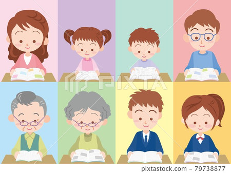 看各種書的人_有底色 79738877