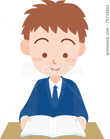 讀一本開放書的高中男孩 讀一本開放書的高中男孩 79738882