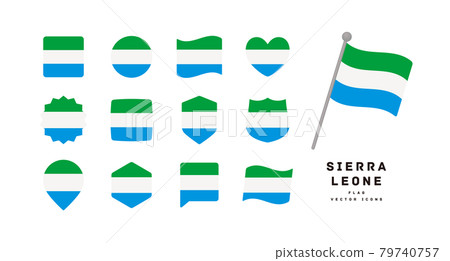 塞拉利昂國旗圖標設置各種形狀的矢量圖 塞拉利昂國旗圖標設置各種形狀的矢量圖 79740757