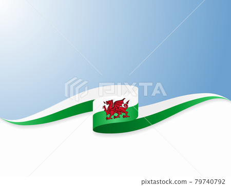 Welsh flag wavy abstract background. Vector illustration. Welsh flag wavy abstract background. Vector illustration. 79740792