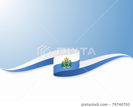 San Marino flag wavy abstract background. Vector illustration. San Marino flag wavy abstract background. Vector illustration. 79740793