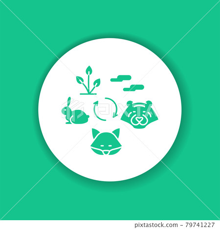 Food chain black glyph icon. Nature eating model. Sign for web page, app. 79741227