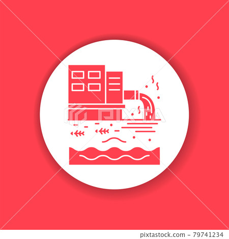 Water pollution black glyph icon. Environmental... - Stock Illustration ...