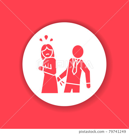 Sexual bullying black glyph icon. Woman harassment and violence. Sign for web page, mobile app, button. Sexual bullying black glyph icon. Woman harassment and violence. Sign for web page, mobile app, button. 79741249