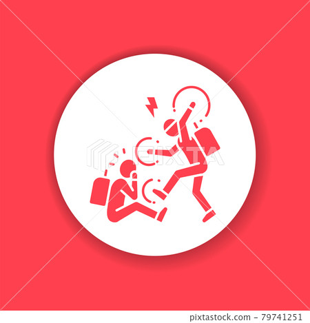 Bullying between kids black glyph icon. Problem of mockery and bullying at school. Sign for web page, mobile app, button Bullying between kids black glyph icon. Problem of mockery and bullying at school. Sign for web page, mobile app, button 79741251