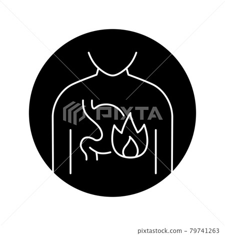 Heartburn olor line icon. Pictogram for web page, mobile app, promo. Heartburn olor line icon. Pictogram for web page, mobile app, promo. 79741263