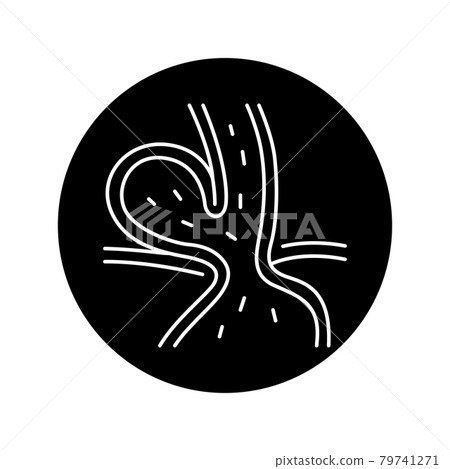 Hiatal hernia olor line icon. Pictogram for web page, mobile app, promo. Hiatal hernia olor line icon. Pictogram for web page, mobile app, promo. 79741271