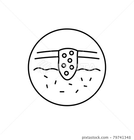 Skin cancer black icon. Dermatology disease. Isolated vector element. Skin cancer black icon. Dermatology disease. Isolated vector element. 79741348