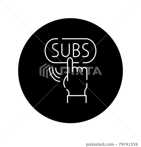 Subscribe button black glyph icon. Pictogram for web page, mobile app 79741359