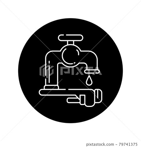 Plumbing installation black glyph icon.... - Stock Illustration ...