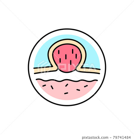 Pyogenic granuloma color line icon. Dermatology disease. Isolated vector element. Pyogenic granuloma color line icon. Dermatology disease. Isolated vector element. 79741484