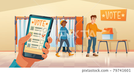 Polling place and mobile app for vote Polling place and mobile app for vote 79741601