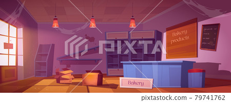 Abandoned bakery, empty neglected bake house. 79741762