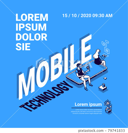 Vector banner of mobile technology 79741833